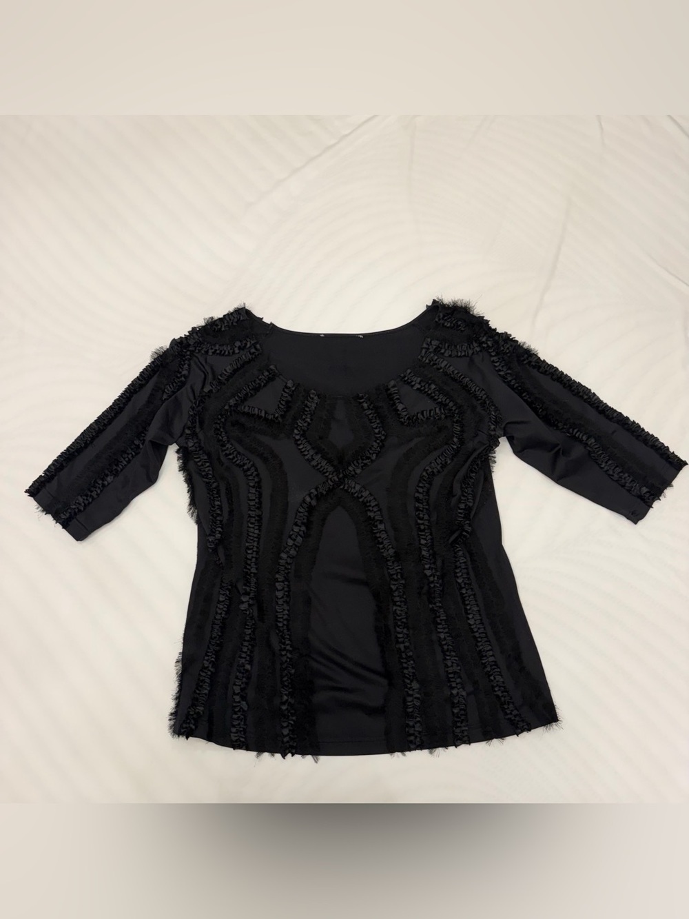 vintage black textured ribbon blouse